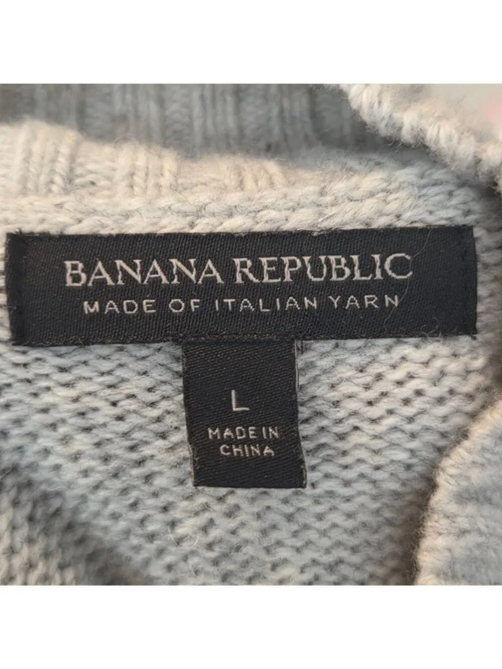 Banana Republic Beige Cable Knit Sweater Preppy Classic Cozy Men's L